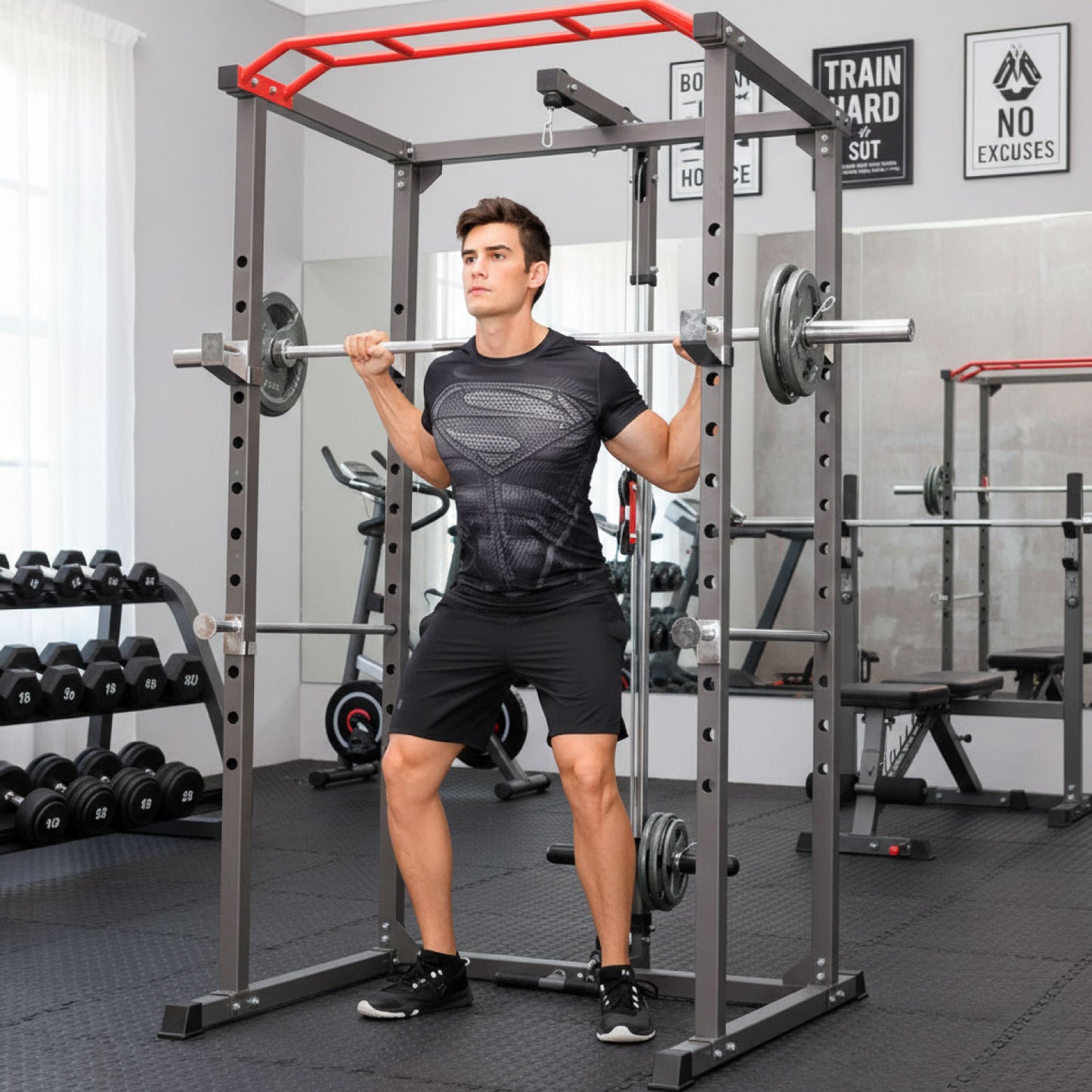 Jaula Multifuncional Power Rack R300 Gym Con Polea