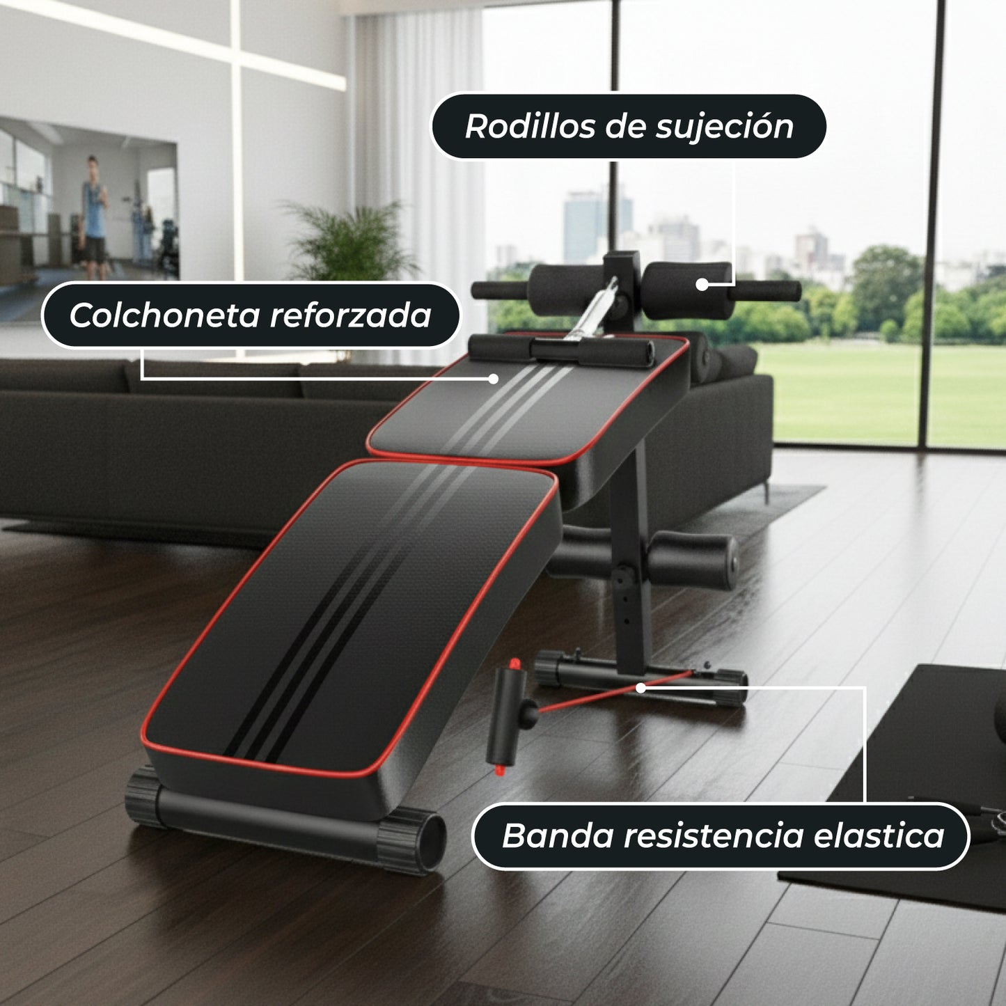 Banca Abdominales Full Pro Biceps Triceps Plegable