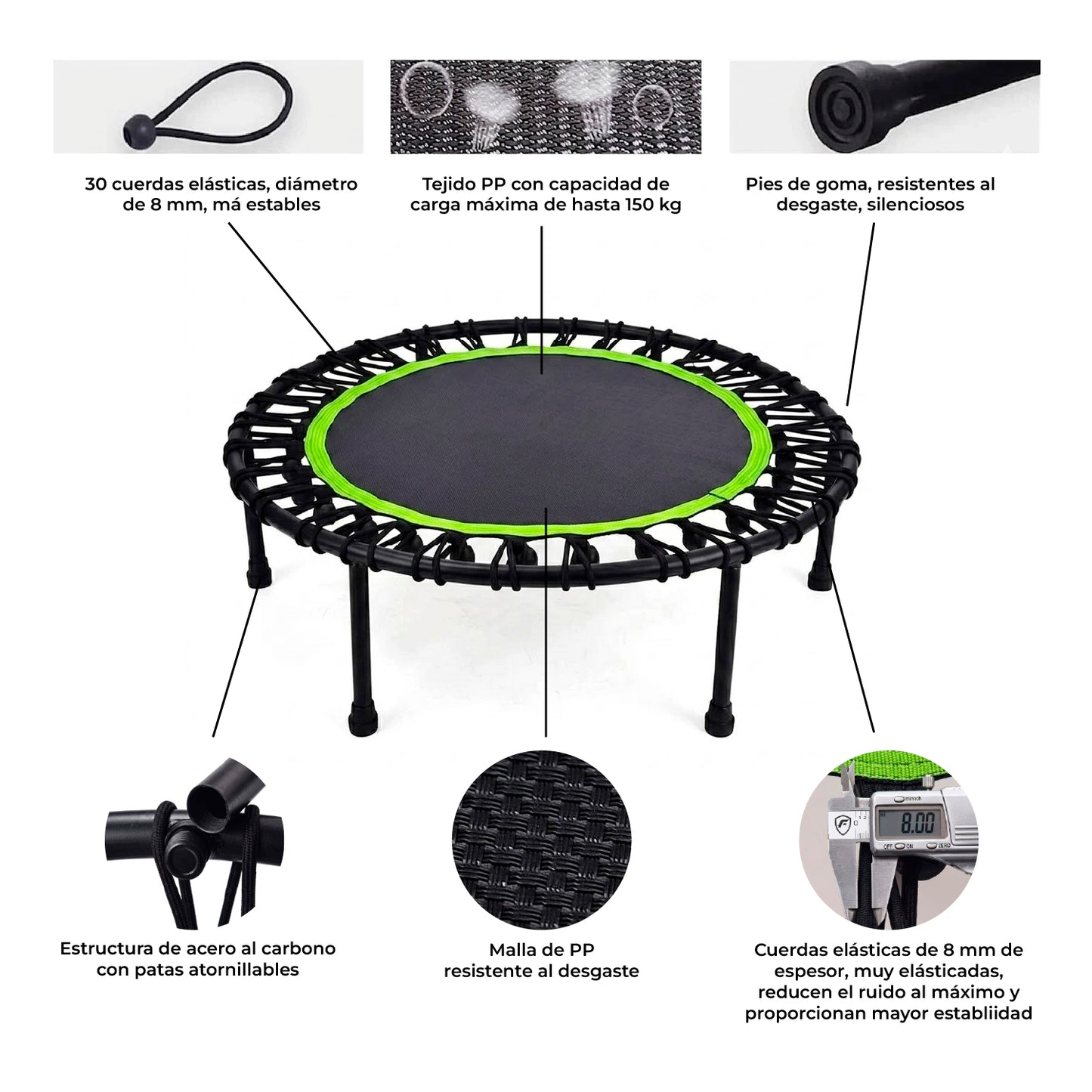 Trampolin con Soporte 100 cms Saltarina Power Jump