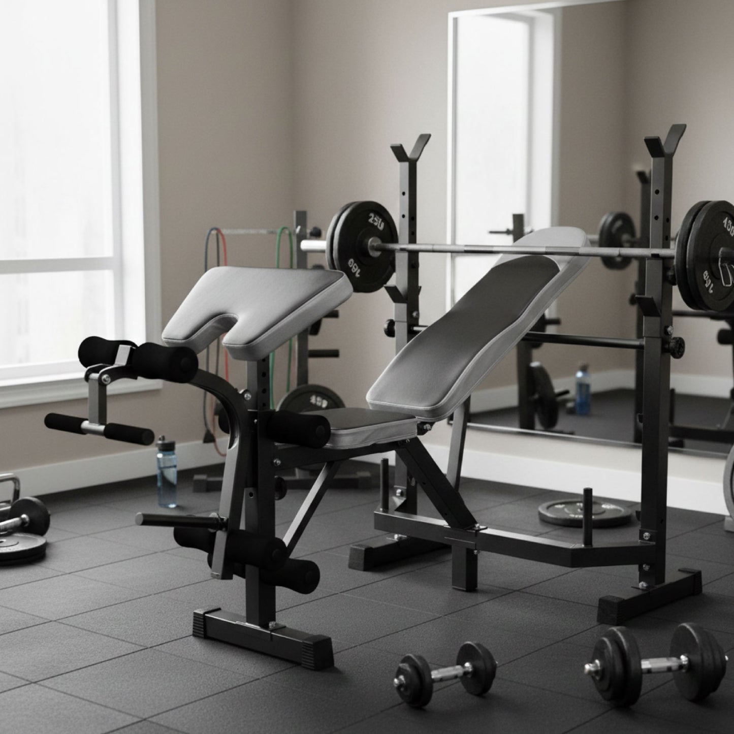 Press Banca Abdominal inclinable  y declinable + Banco Scott