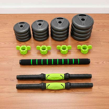 Juego de Mancuernas De 40 Kg con Barra Union Light Green