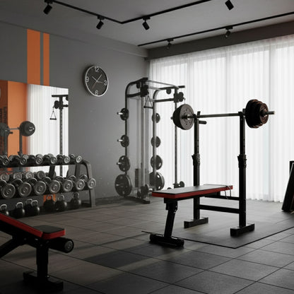 Press Banca Abdominal Reclinable Para Pesas Con Rack