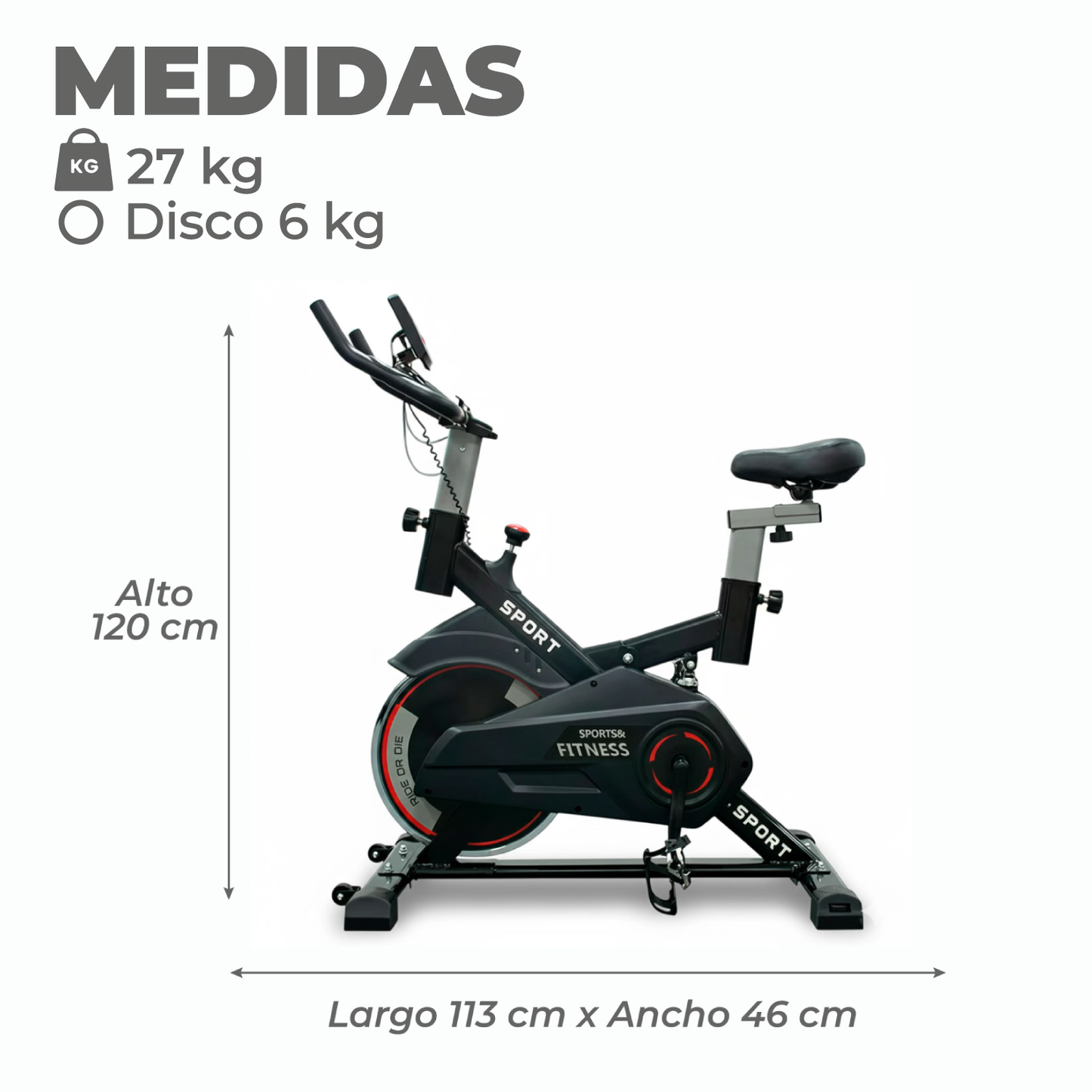 Bicicleta Spinning Profesional Q4 con Monitor