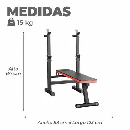 Press Banca Abdominal Reclinable Para Pesas Con Rack