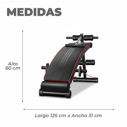 Banca Abdominales Full Pro Biceps Triceps Con Bandas