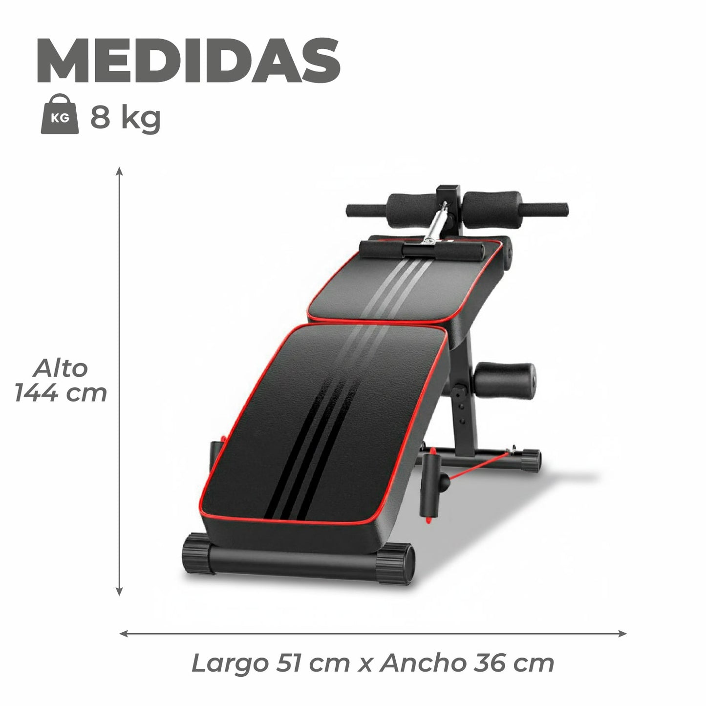 Banca Abdominales Full Pro Biceps Triceps Plegable