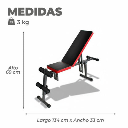 Banca Abdominal Multifuncional Reclinable 4 Posiciones