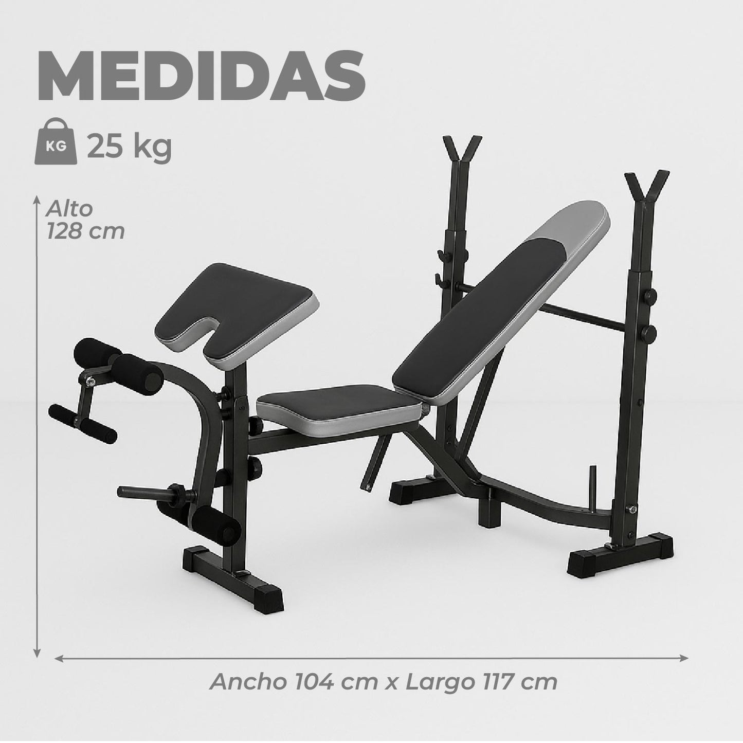 Press Banca Abdominal inclinable  y declinable + Banco Scott