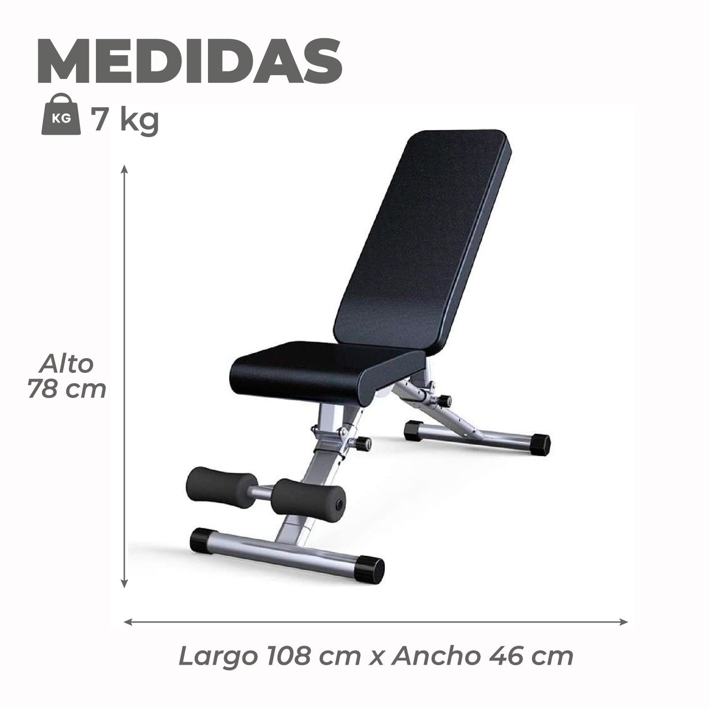 Banca Abdominal Multiposicion Reclinable Inclinable