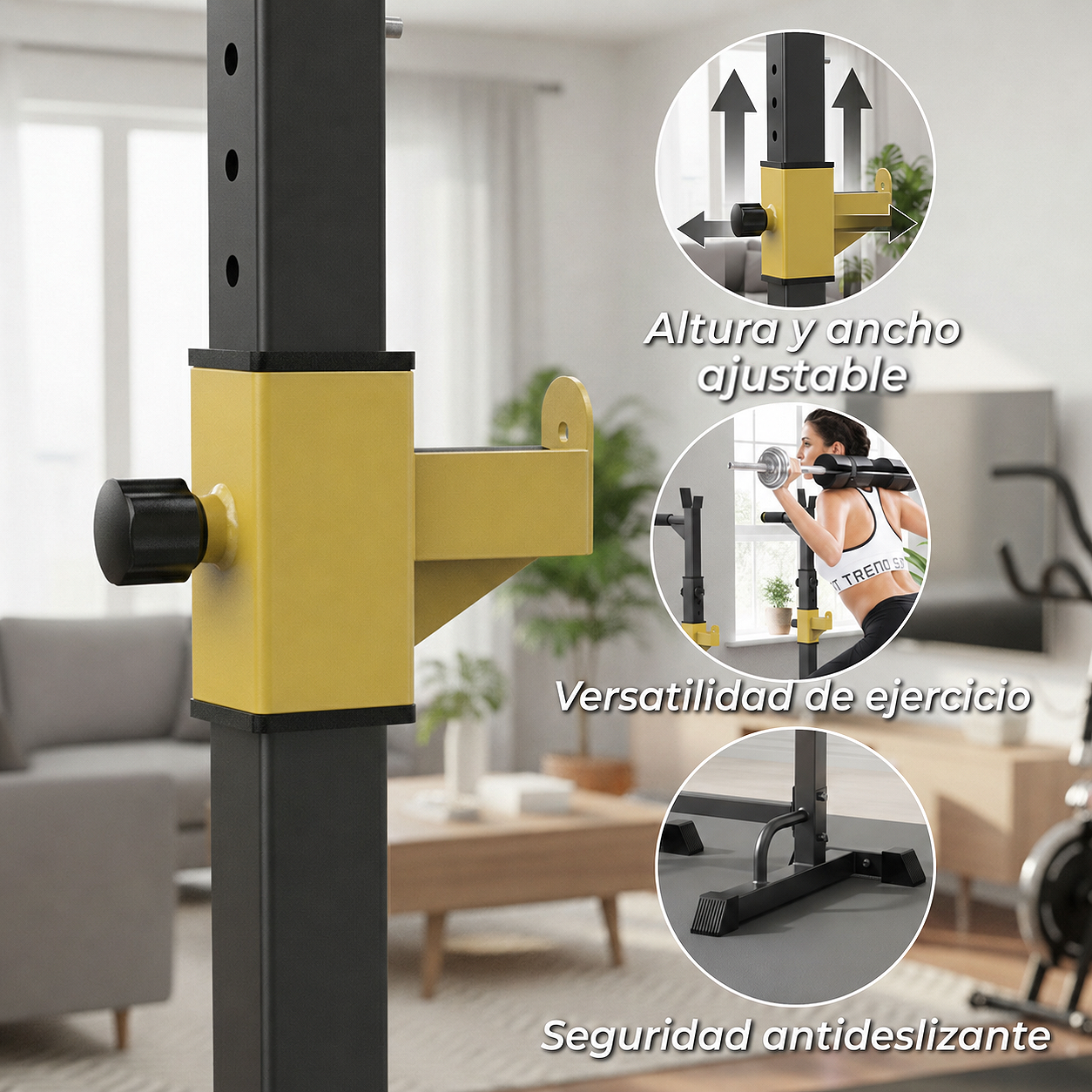Atril Rack Extendible Sentadillas Squat Y Press Banca