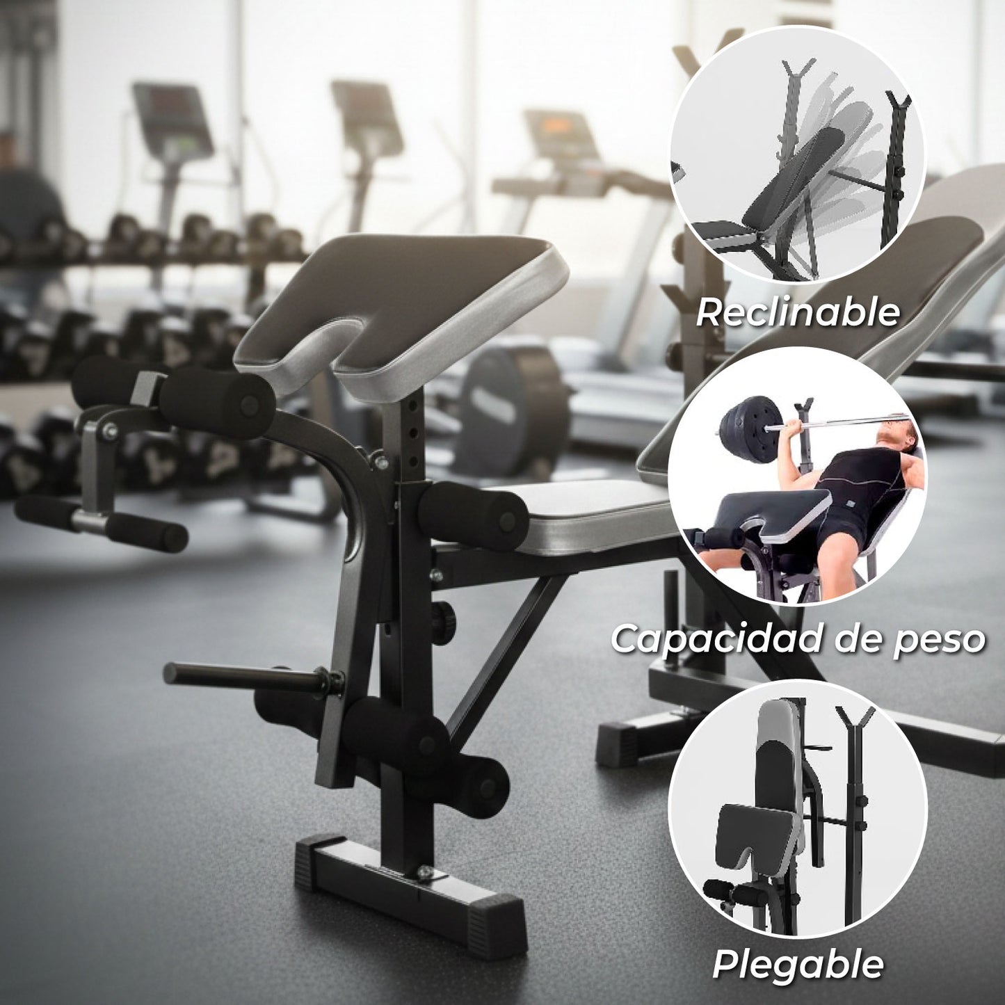 Press Banca Abdominal inclinable  y declinable + Banco Scott
