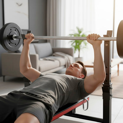 Press Banca Abdominal Reclinable Para Pesas Con Rack