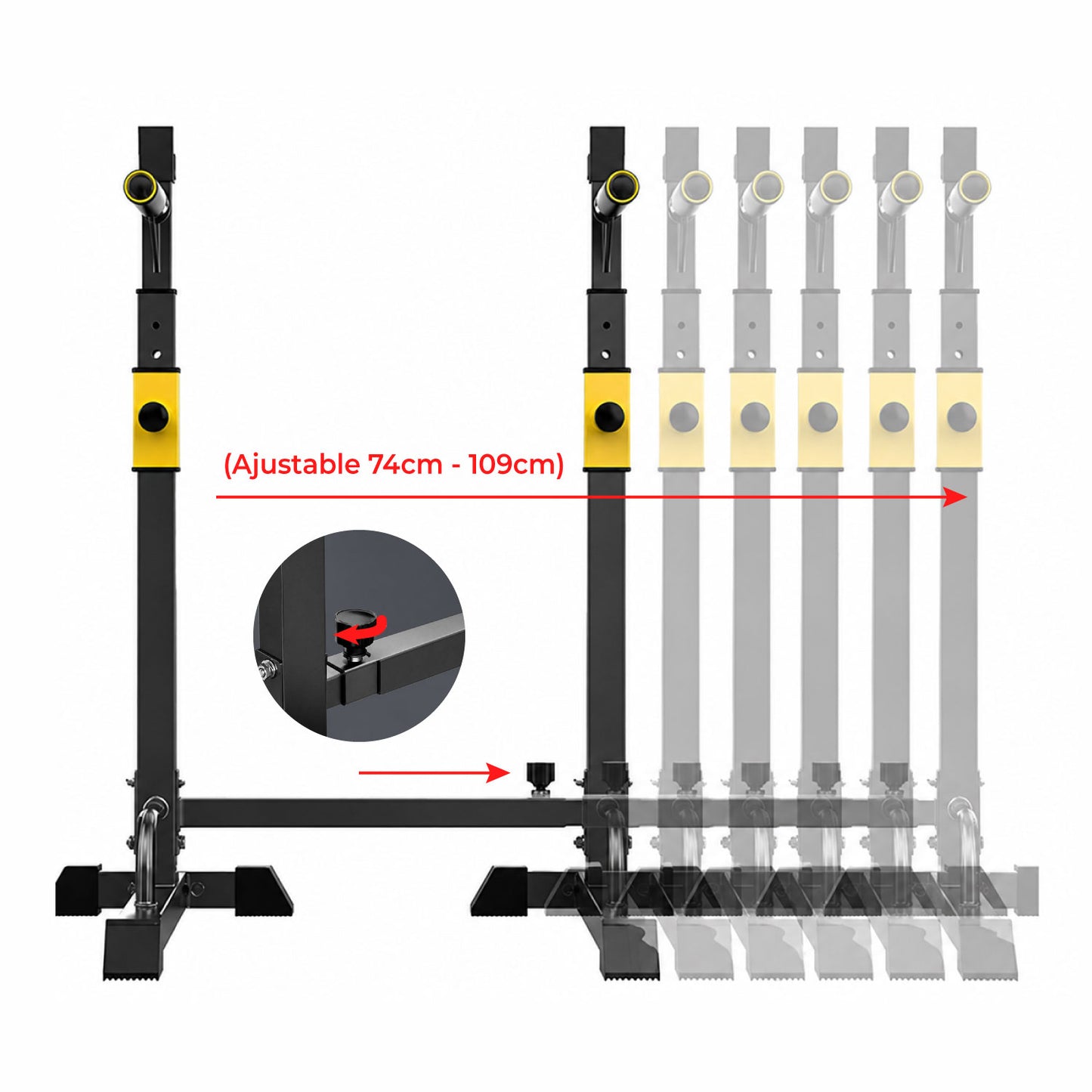 Atril Rack Extendible Sentadillas Squat Y Press Banca