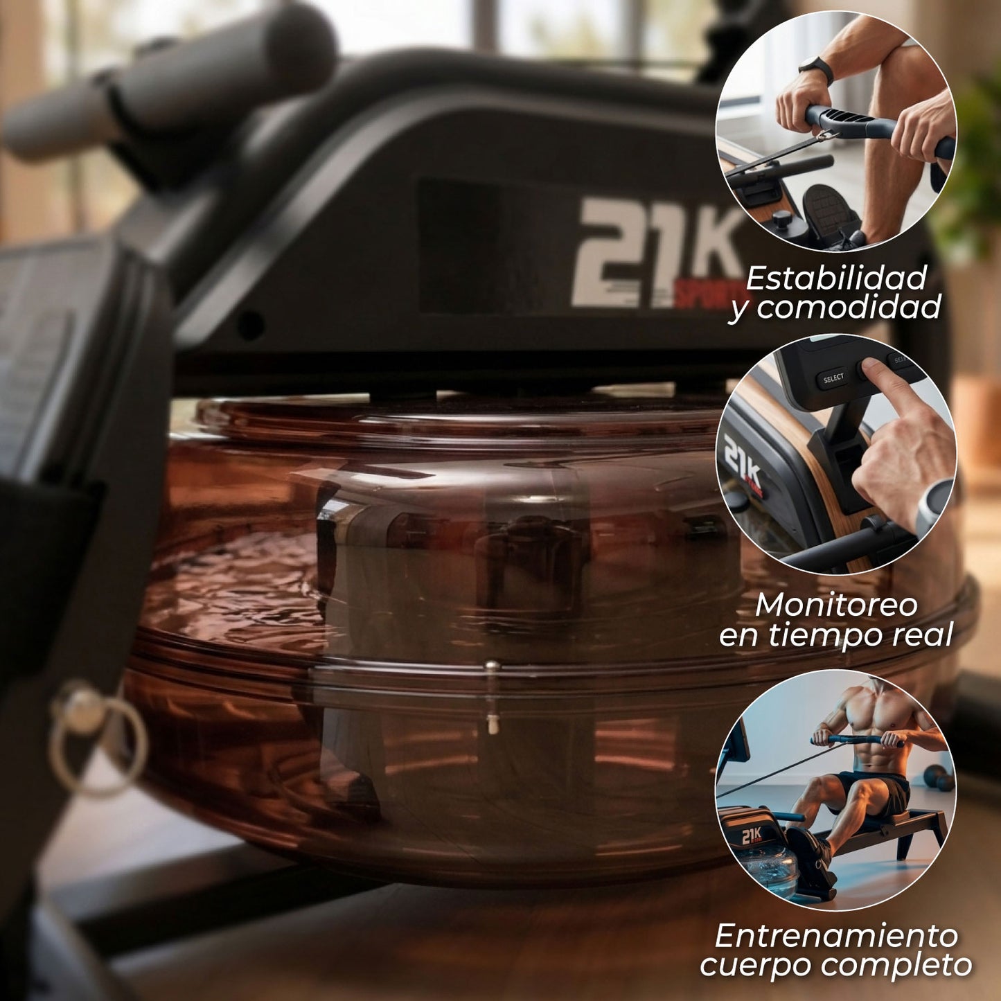 Maquina De Remo Bogadora Remadora Fitness 21K