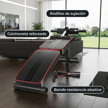 Banca Abdominales Full Pro Biceps Triceps Plegable