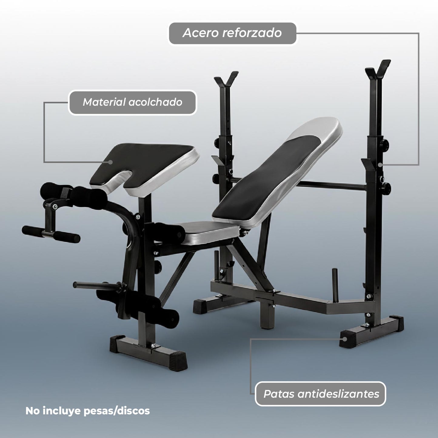 Press Banca Abdominal inclinable  y declinable + Banco Scott