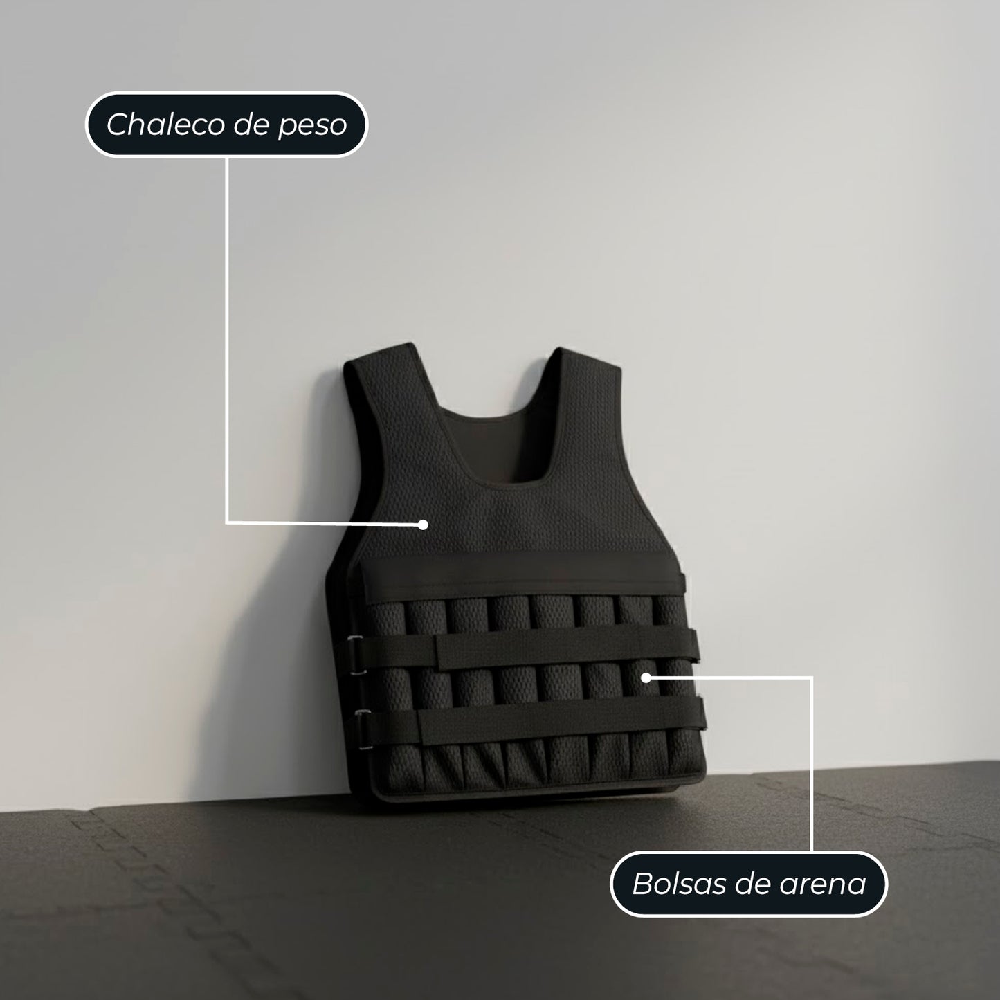 Chaleco de Peso 10 Kg Lastre Ajustable Pro Entrenamiento