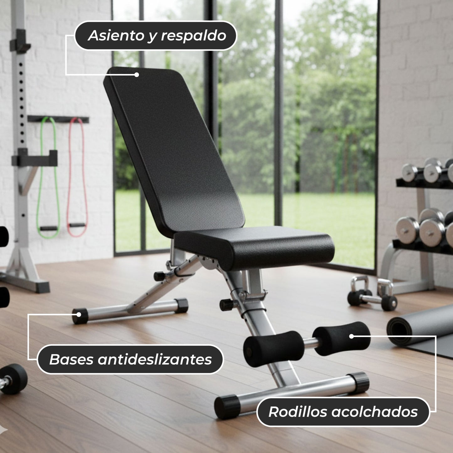 Banca Abdominal Multiposicion Reclinable Inclinable