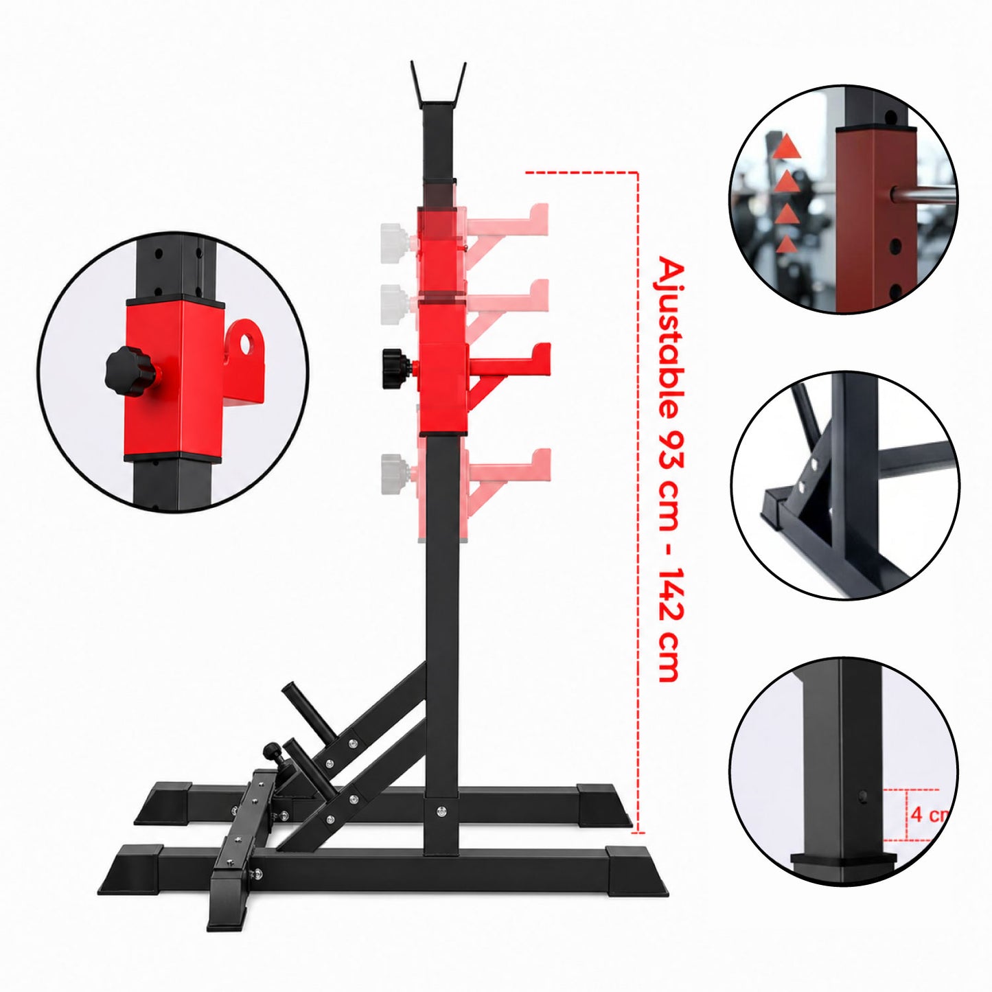 Atril Rack Squat Sentadillas Ajustable Para Barra