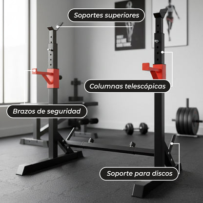 Atril Rack Squat Sentadillas Ajustable Para Barra